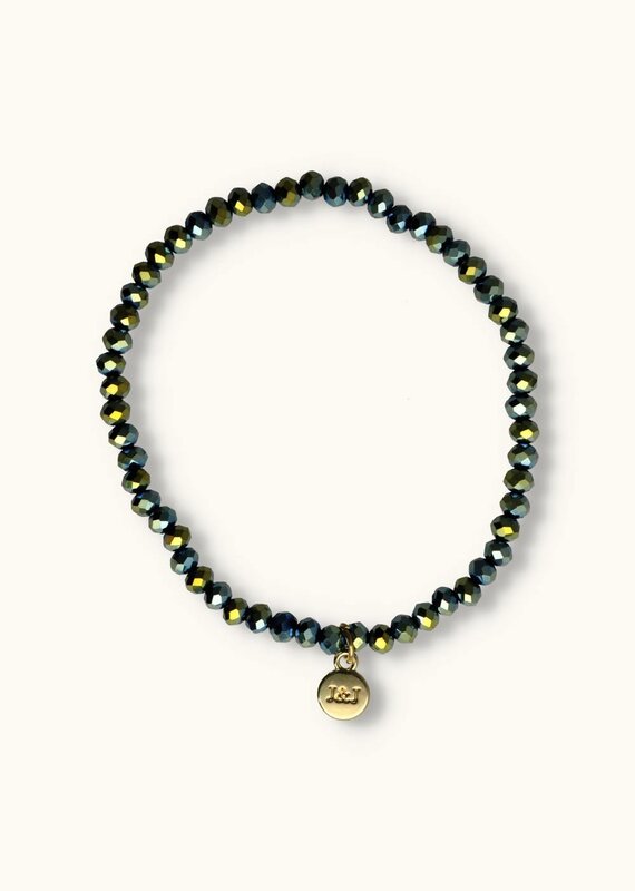 J&J Crystal armband shiny green,