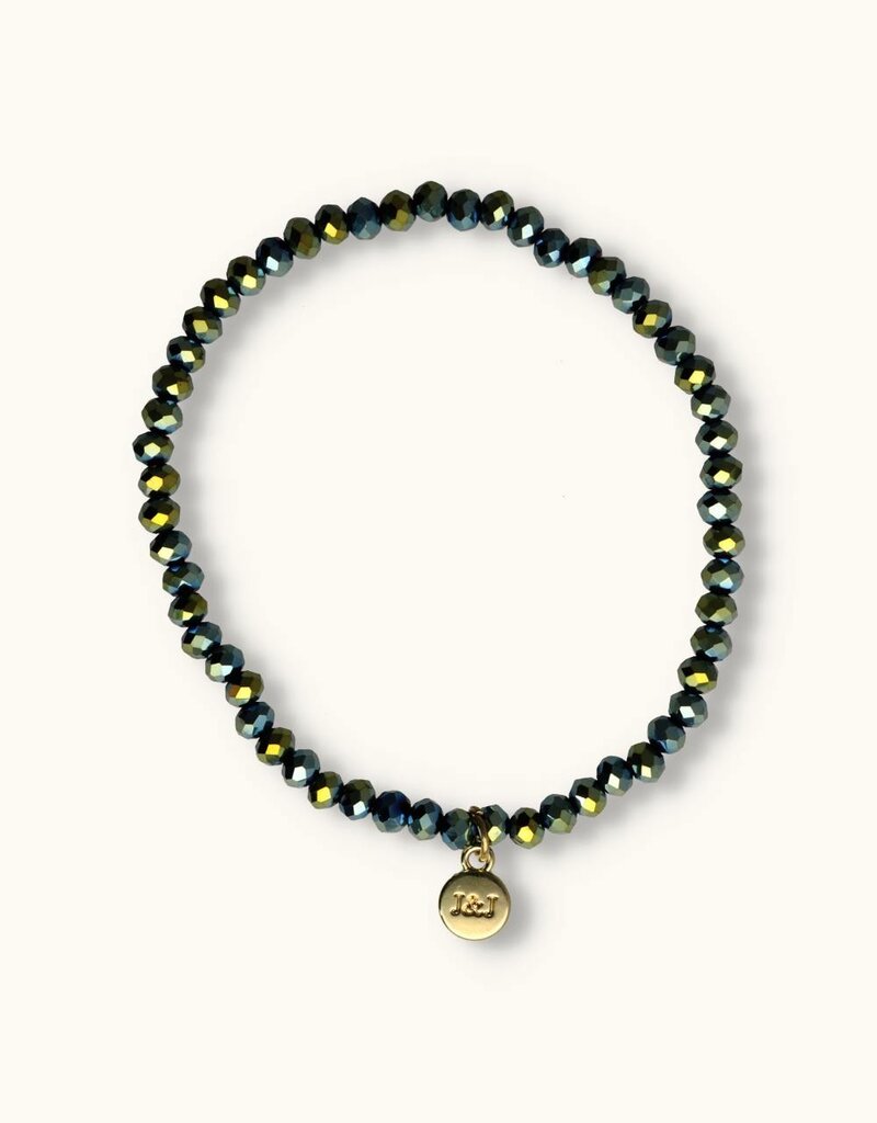 J&J Crystal armband shiny green,