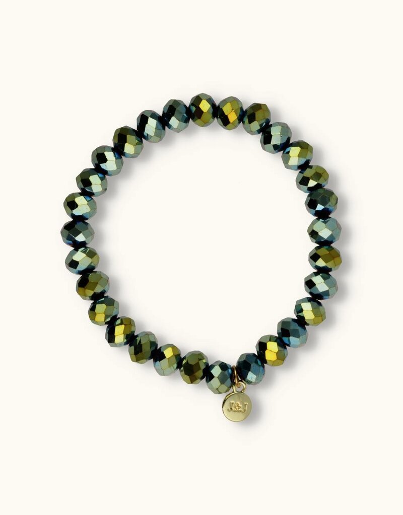J&J Crystal armband shiny green,