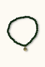 J&J Crystal armband dark green helder