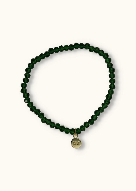 J&J Crystal armband dark green helder