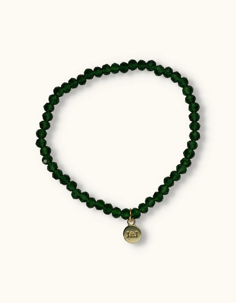 J&J Crystal armband dark green helder