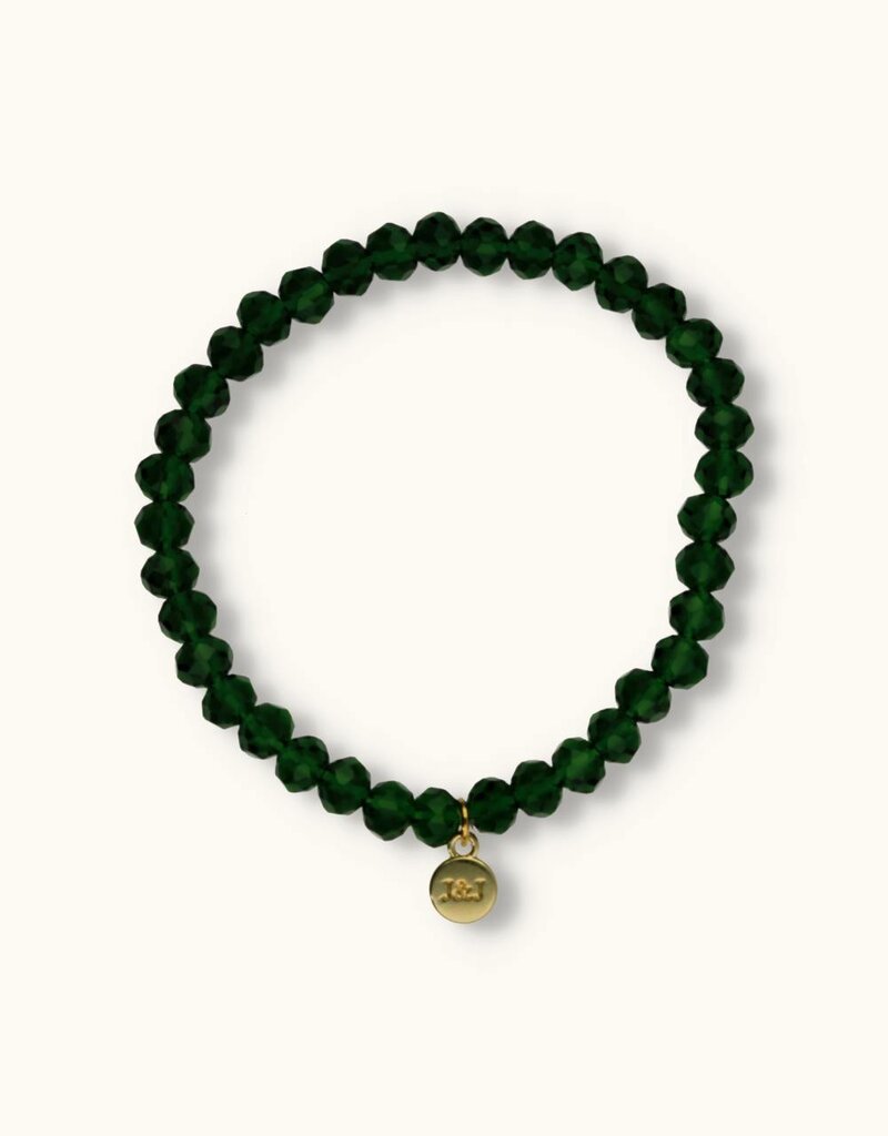 J&J Crystal armband dark green helder