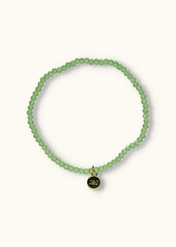 J&J Crystal armband shiny light green helder
