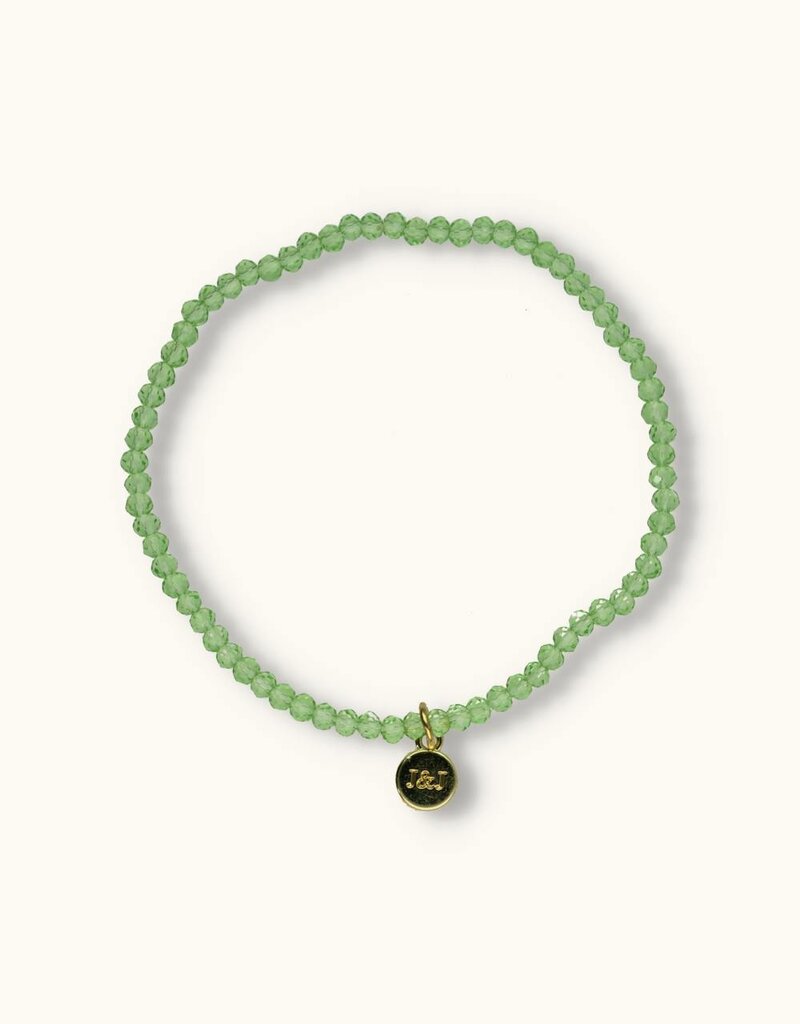 J&J Crystal armband shiny light green helder
