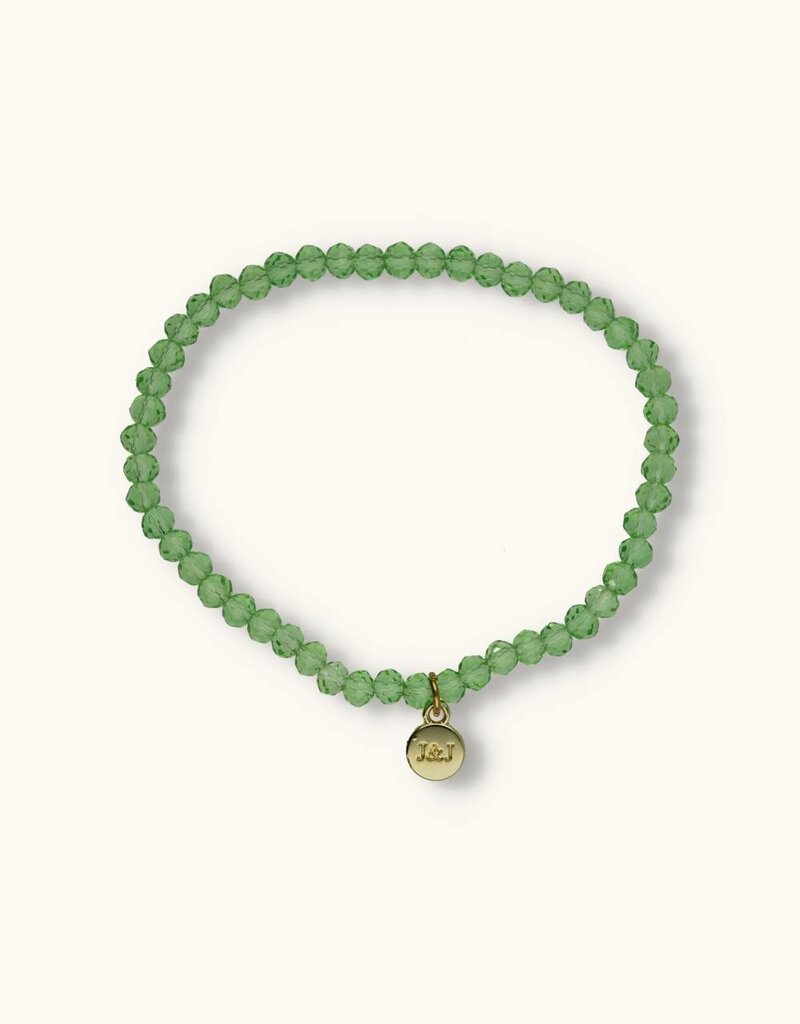 J&J Crystal armband shiny light green helder