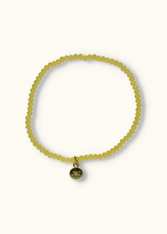 J&J Crystal armband shiny pastel yellow