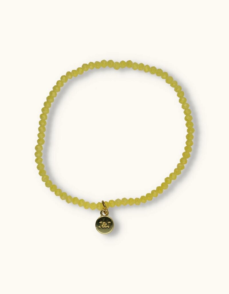 J&J Crystal armband shiny pastel yellow