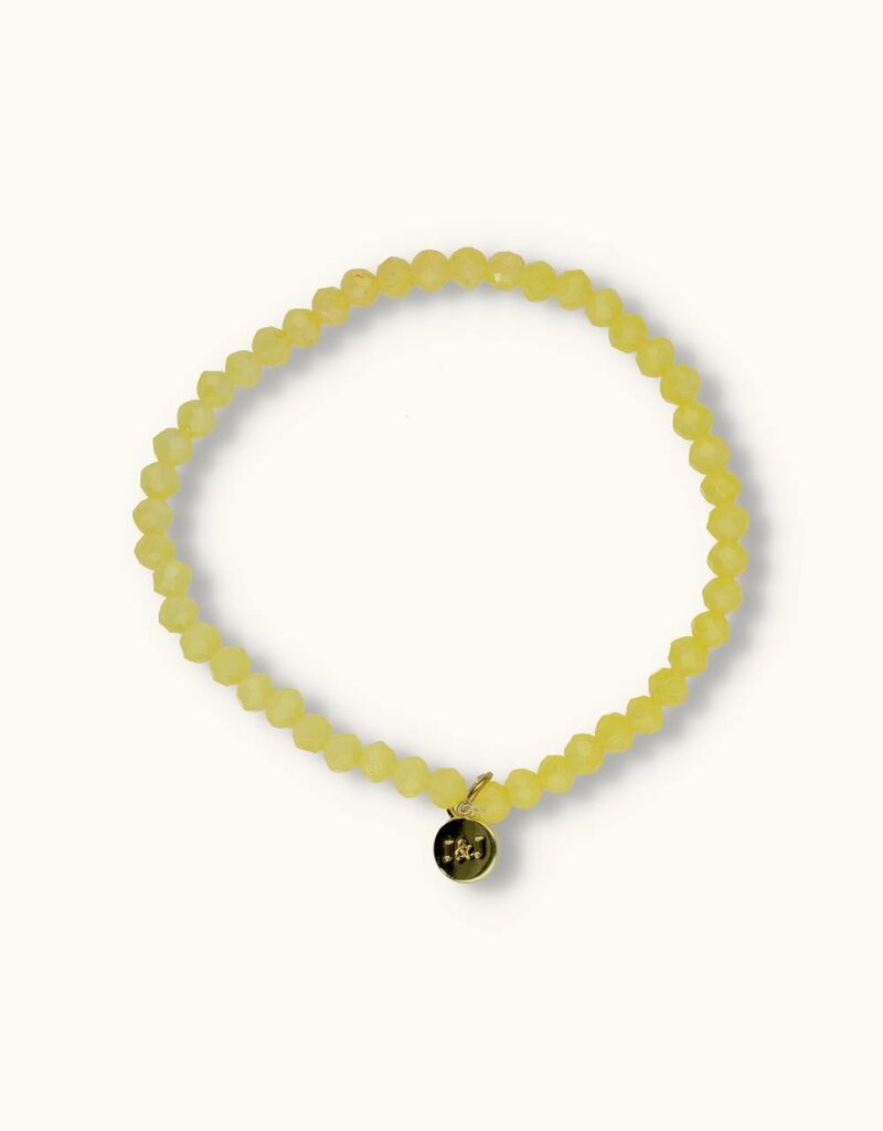 J&J Crystal armband shiny pastel yellow