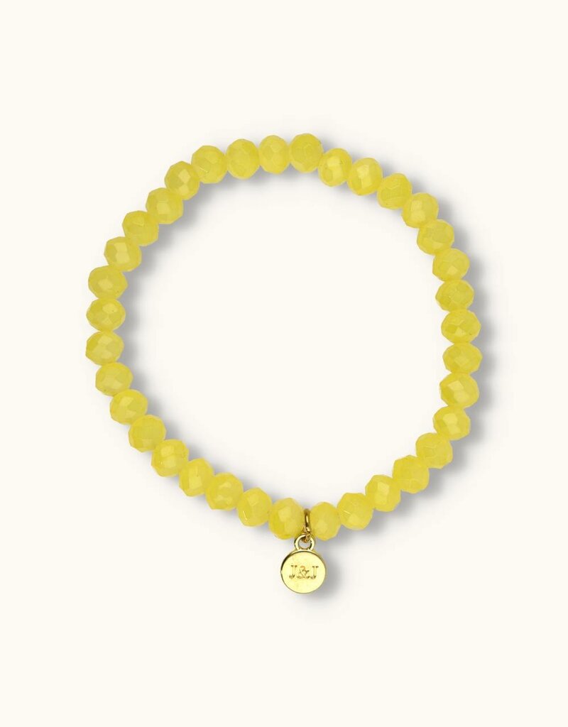 J&J Crystal armband shiny pastel yellow