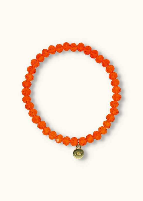 J&J Crystal armband bright orange