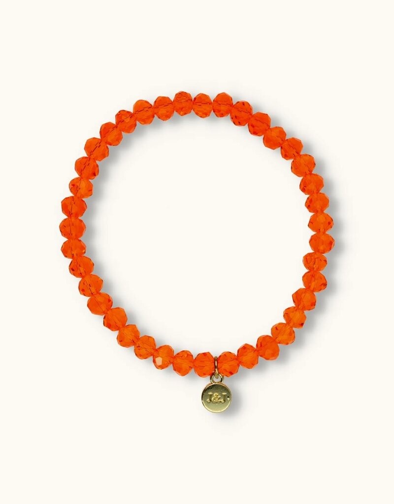J&J Crystal armband bright orange