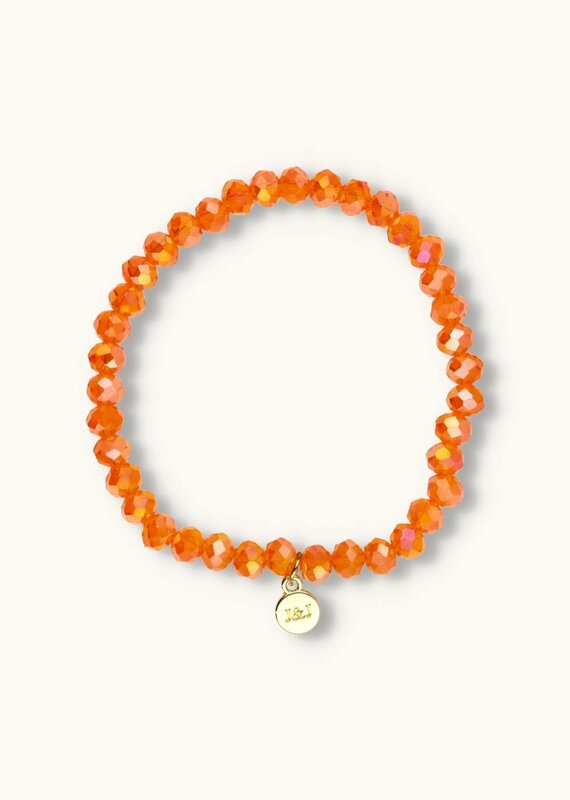 J&J Crystal armband bright sparkling orange