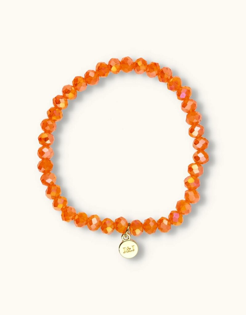 J&J Crystal armband bright sparkling orange