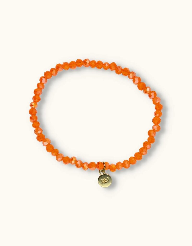 J&J Crystal armband bright sparkling orange