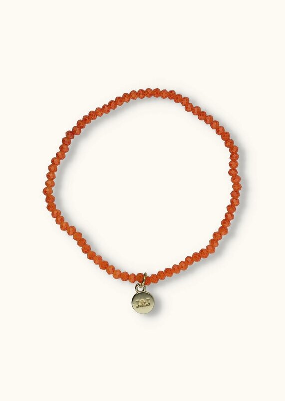 J&J Crystal armband deep coral