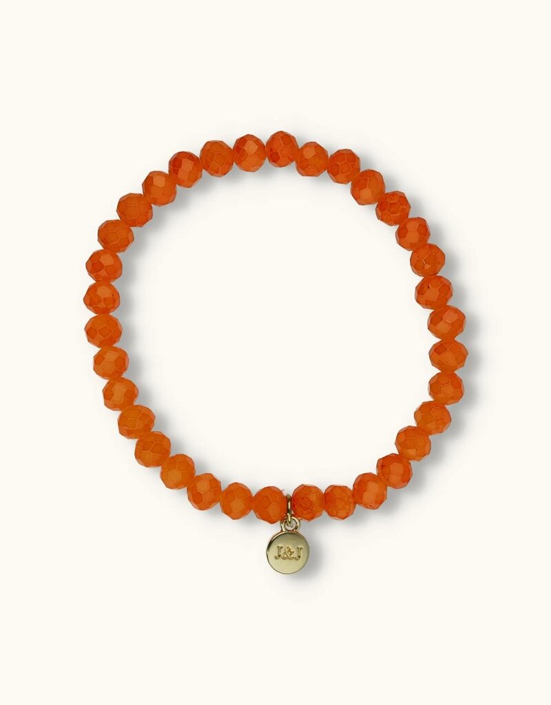 J&J Crystal armband deep coral
