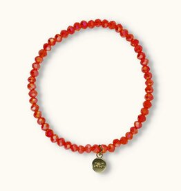 J&J Crystal armband deep orange sparkling