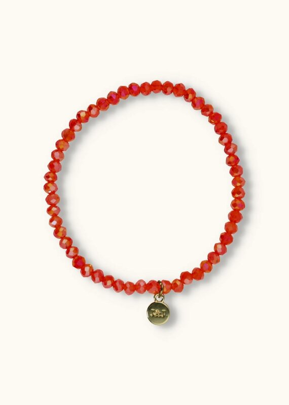 J&J Crystal armband deep orange sparkling