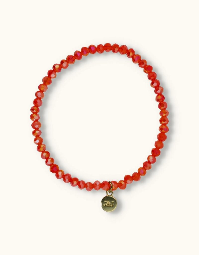 J&J Crystal armband deep orange sparkling