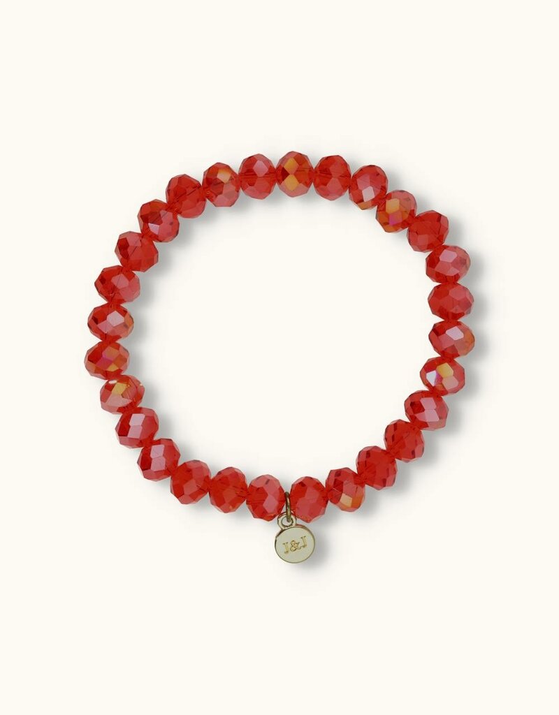 J&J Crystal armband deep orange sparkling