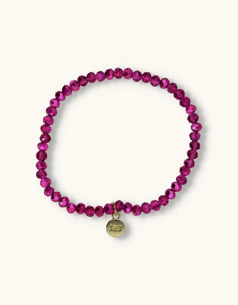 J&J Crystal armband shiny fuchsia