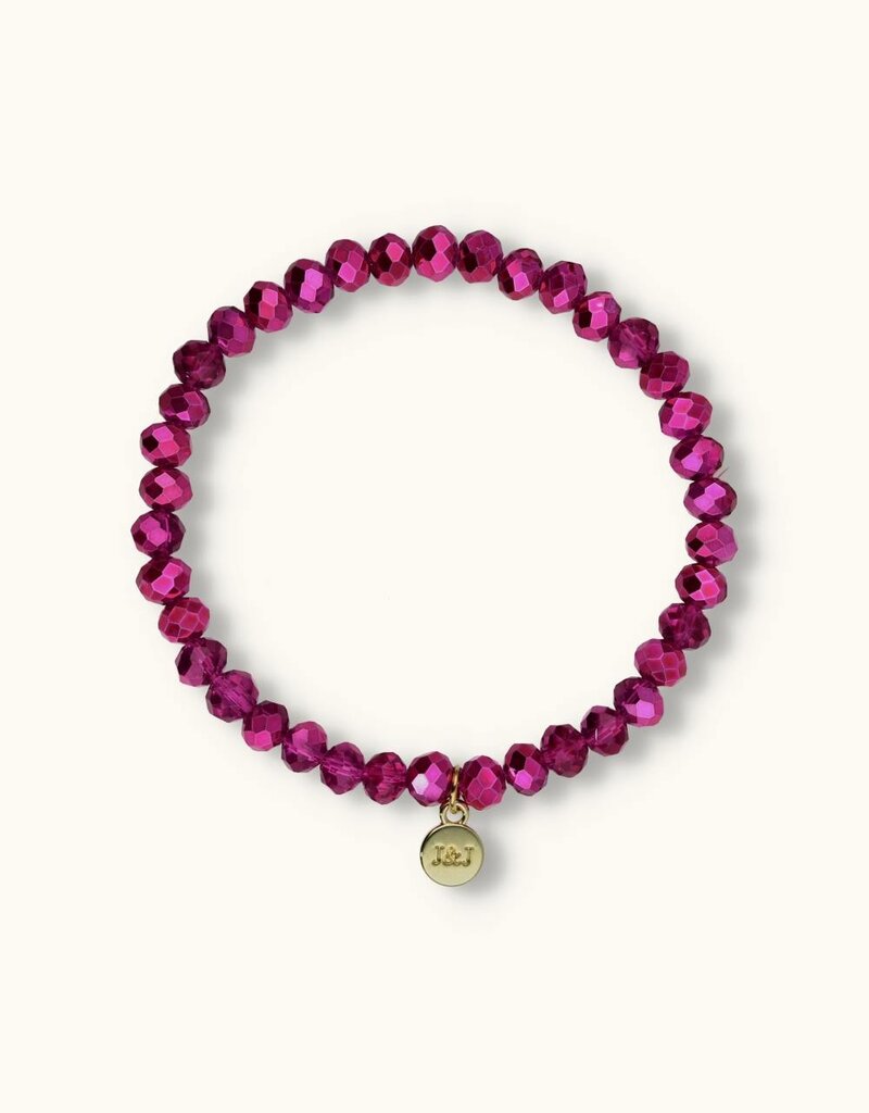 J&J Crystal armband shiny fuchsia