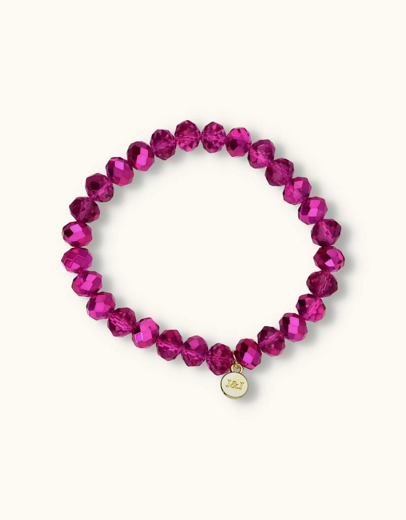 J&J Crystal armband shiny fuchsia