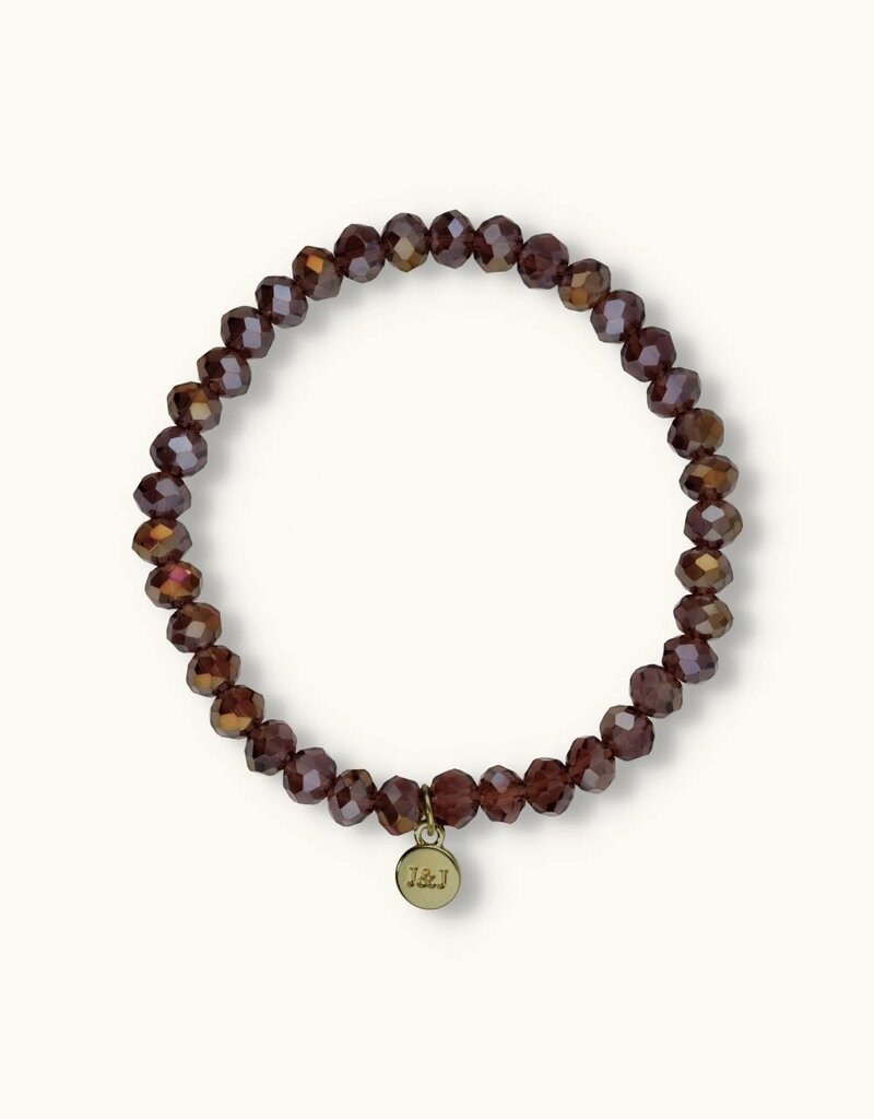 J&J Crystal armband sparkling dark lila