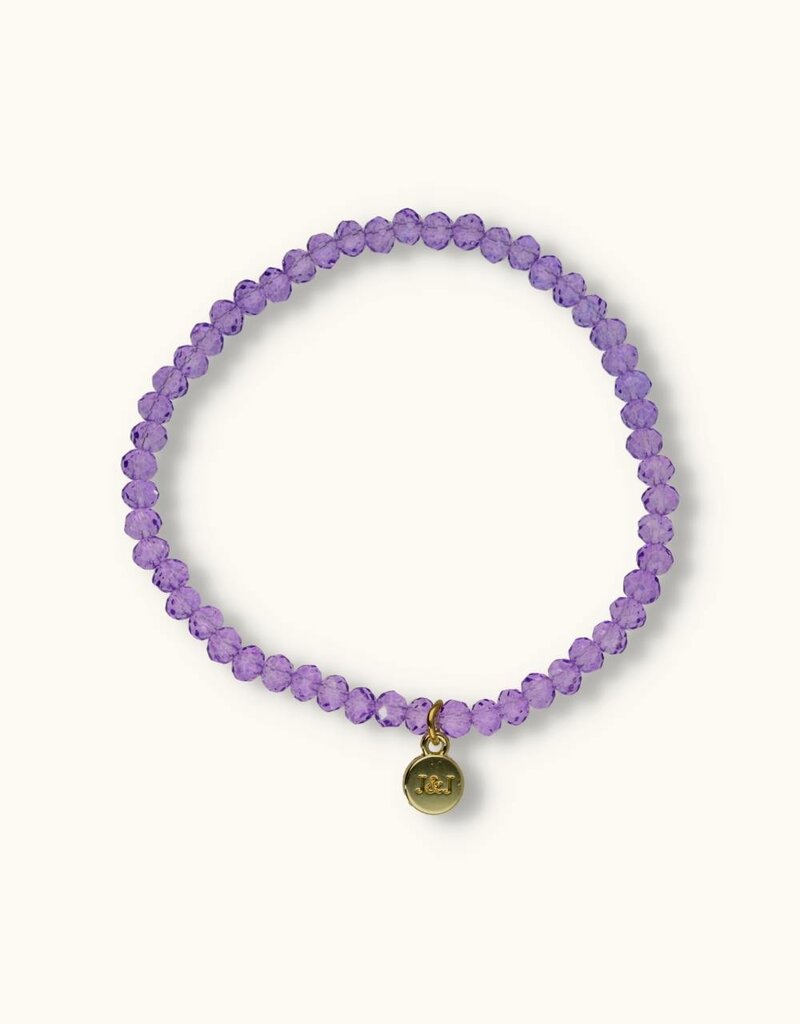 J&J Crystal armband lila helder