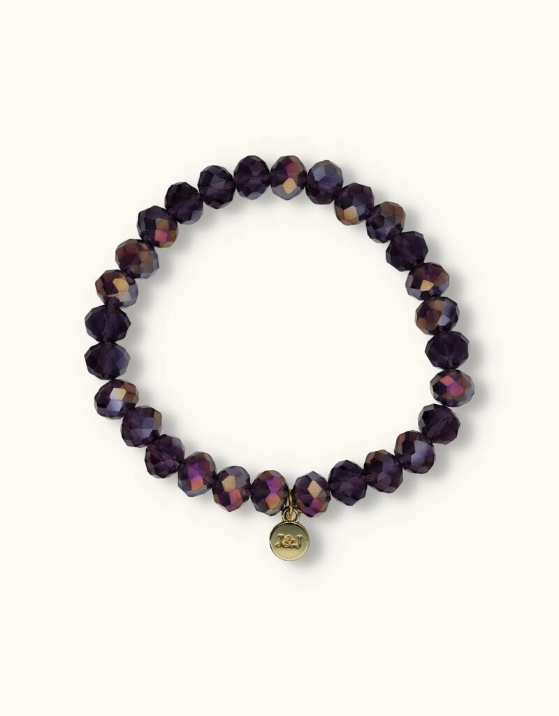 J&J Crystal armband sparkling dark lila,