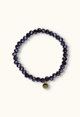 J&J Crystal armband sparkling dark lila,