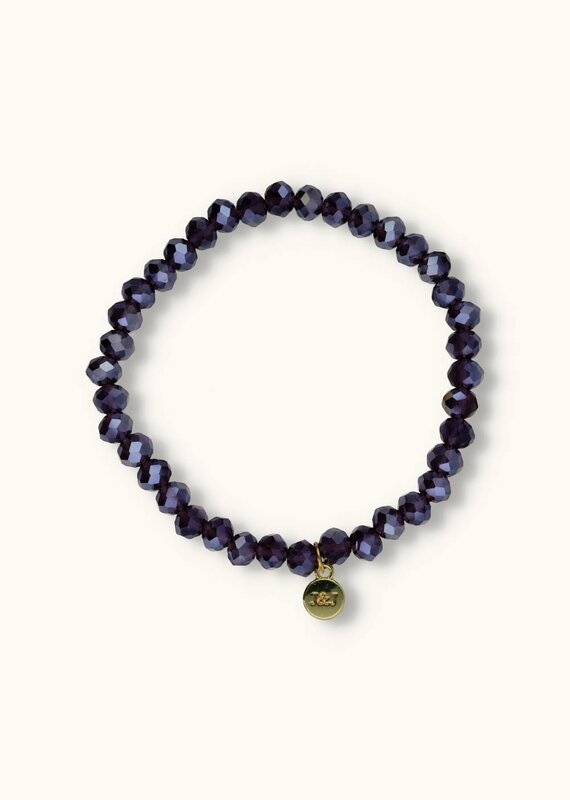 J&J Crystal armband sparkling dark lila,