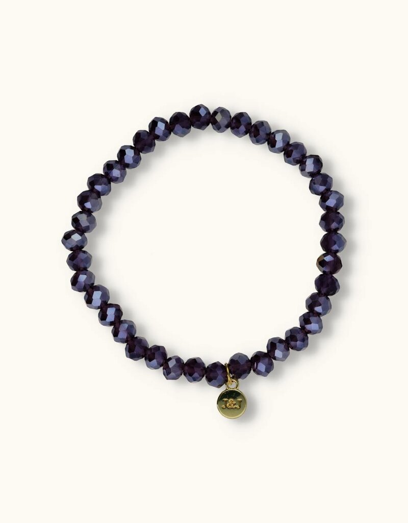 J&J Crystal armband sparkling dark lila,