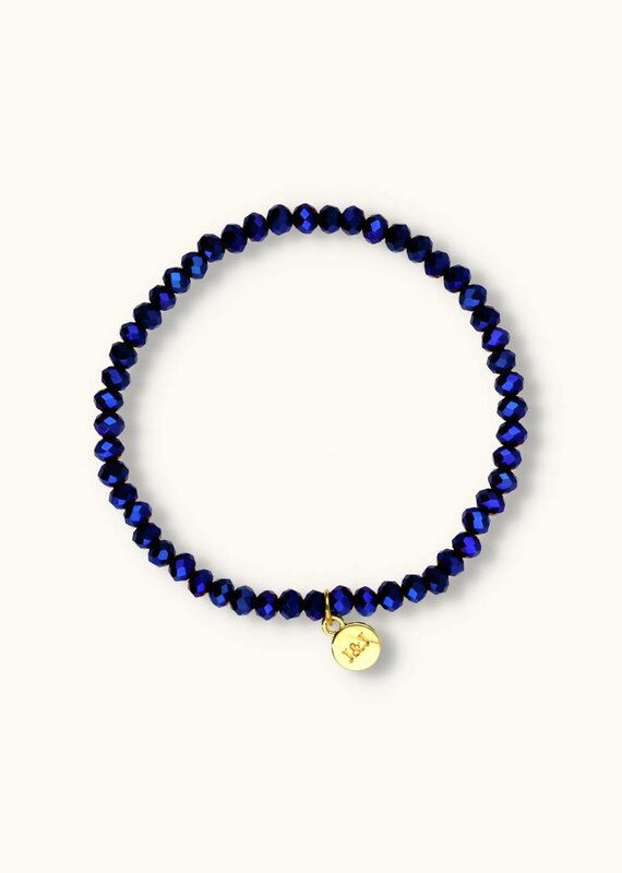 J&J Crystal armband metallic blue