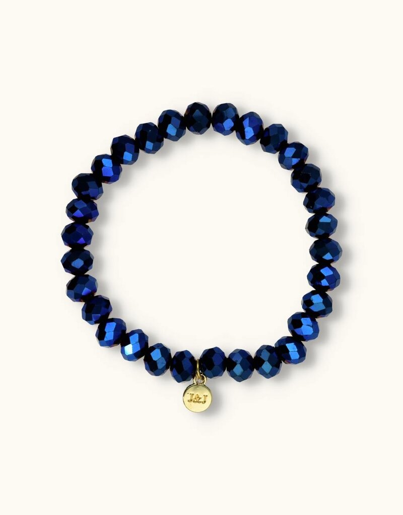 J&J Crystal armband metallic blue