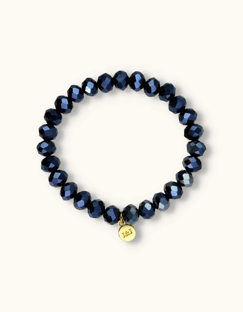 J&J Crystal armband sparkling dark blue