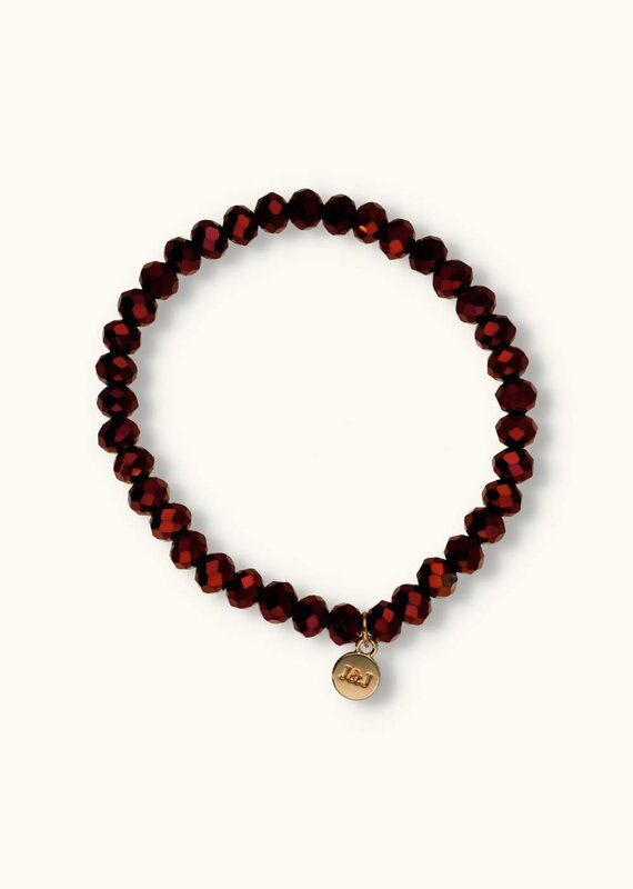 J&J Crystal armband Shiny deep purple