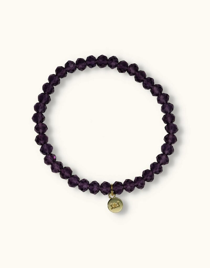 J&J Crystal armband sparkling deep purple