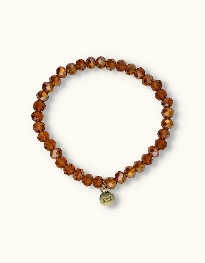 J&J Crystal armband sparkling caramel