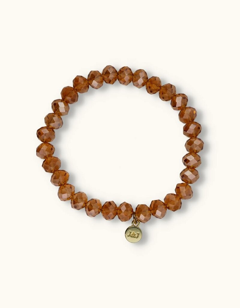 J&J Crystal armband sparkling caramel