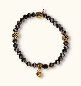 J&J Crystal armband heart grey