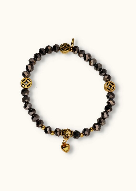 J&J Crystal armband heart grey