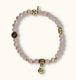 J&J Crystal armband heart off white