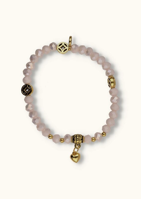 J&J Crystal armband heart off white