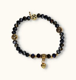 J&J Crystal armband heart blue