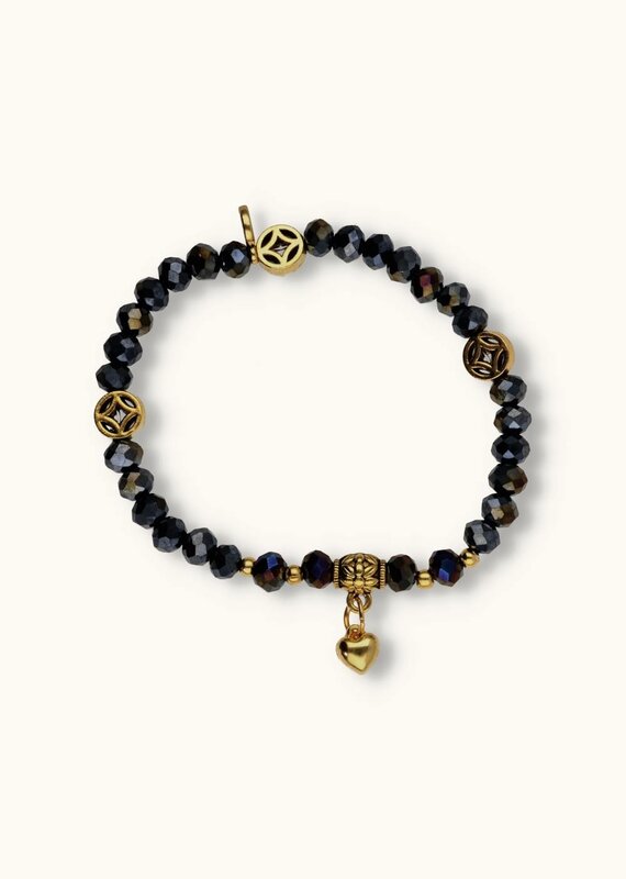 J&J Crystal armband heart blue