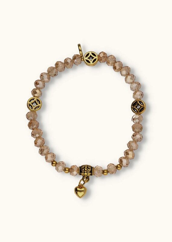 J&J Crystal armband heart champagne