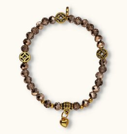 J&J Crystal armband heart mauve