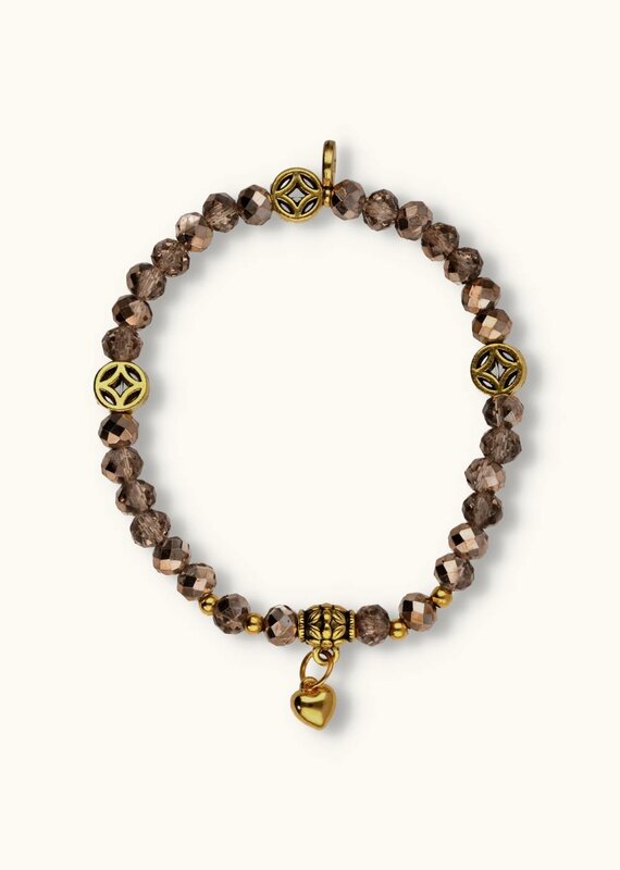 J&J Crystal armband heart mauve